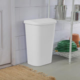 Sterilite 11.3 gal White Plastic D-Shape Wastebasket