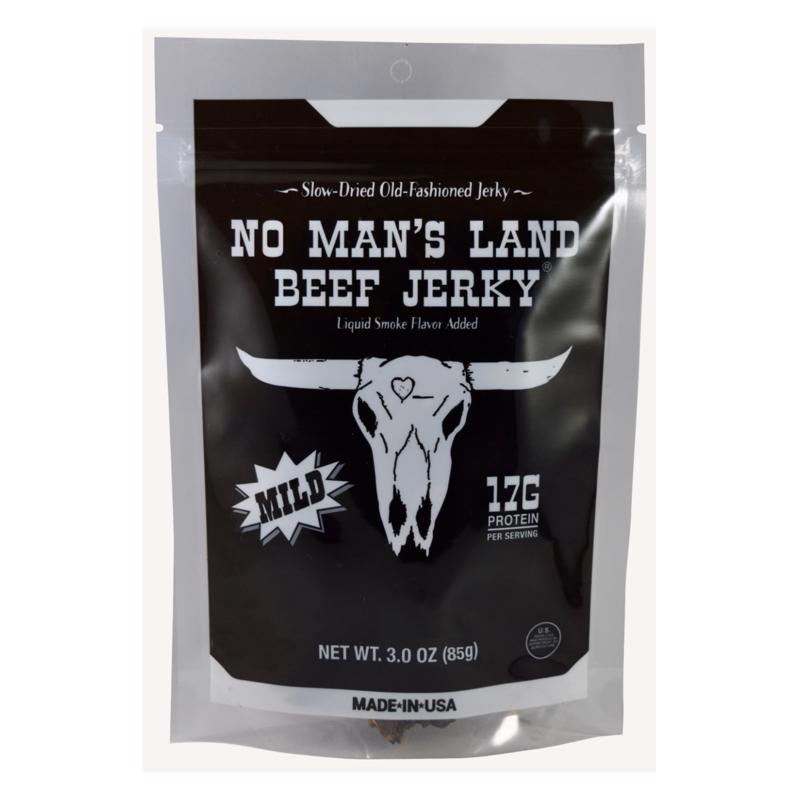 No Man's Land Mild Beef Jerky 3 oz Bagged