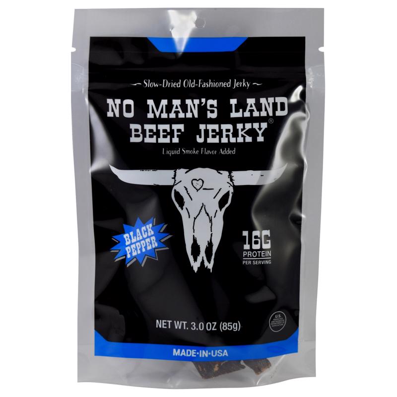 No Man's Land Black Pepper Beef Jerky 3 oz Bagged