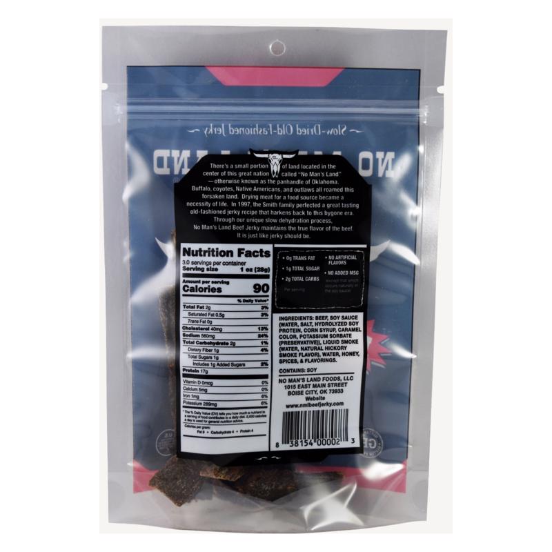 No Man's Land Black Pepper Beef Jerky 3 oz Bagged