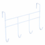 Spectrum 13-3/4 in. L Semi Gloss White Steel Small Over the Door 4-Hook Rack 1 pk
