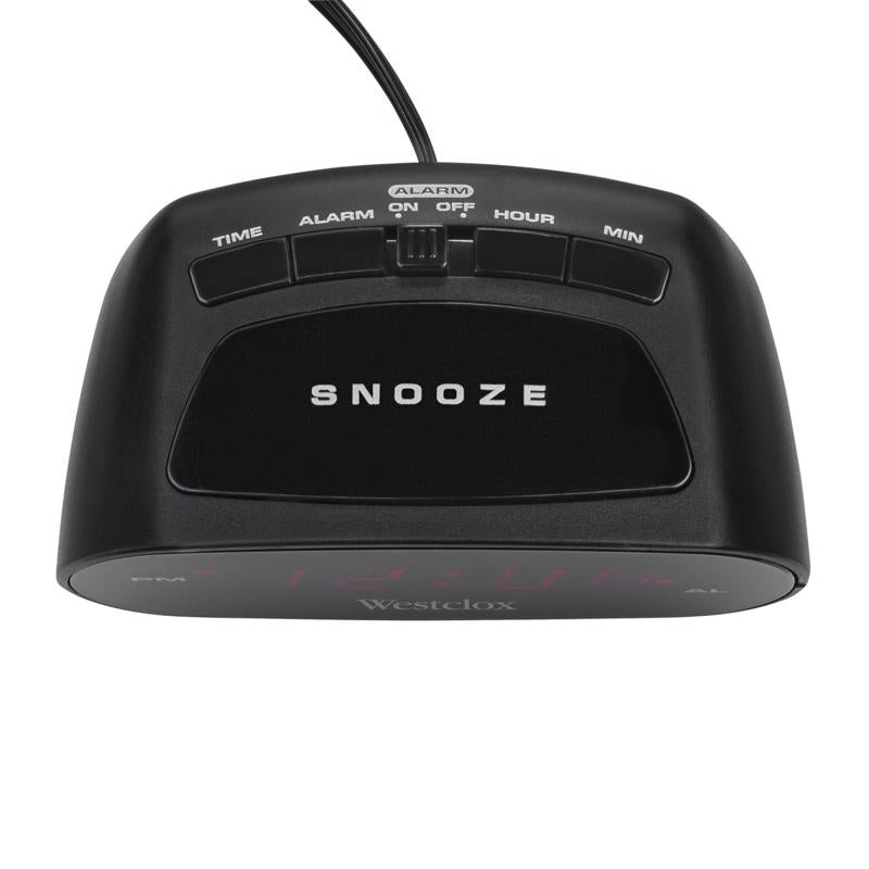 Westclox Black Alarm Clock Digital Plug-In