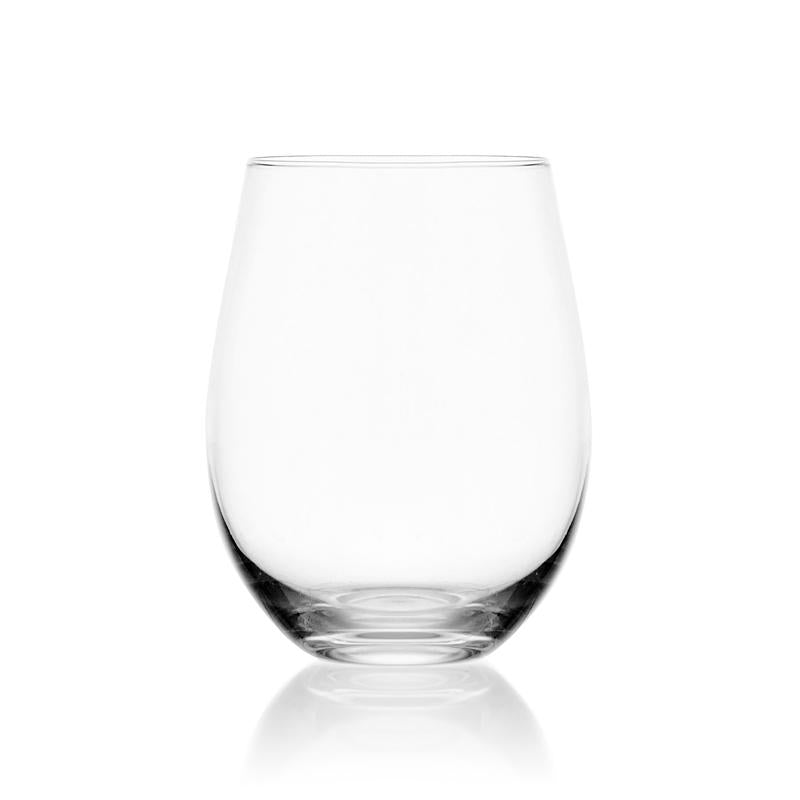 Mikasa Parker 18 oz Clear Crystal Stemless Wine Glass Set