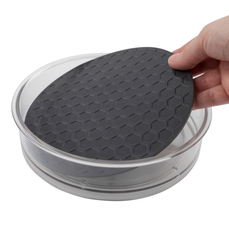 Spectrum Hexa Black/Clear Plastic Lazy Susan