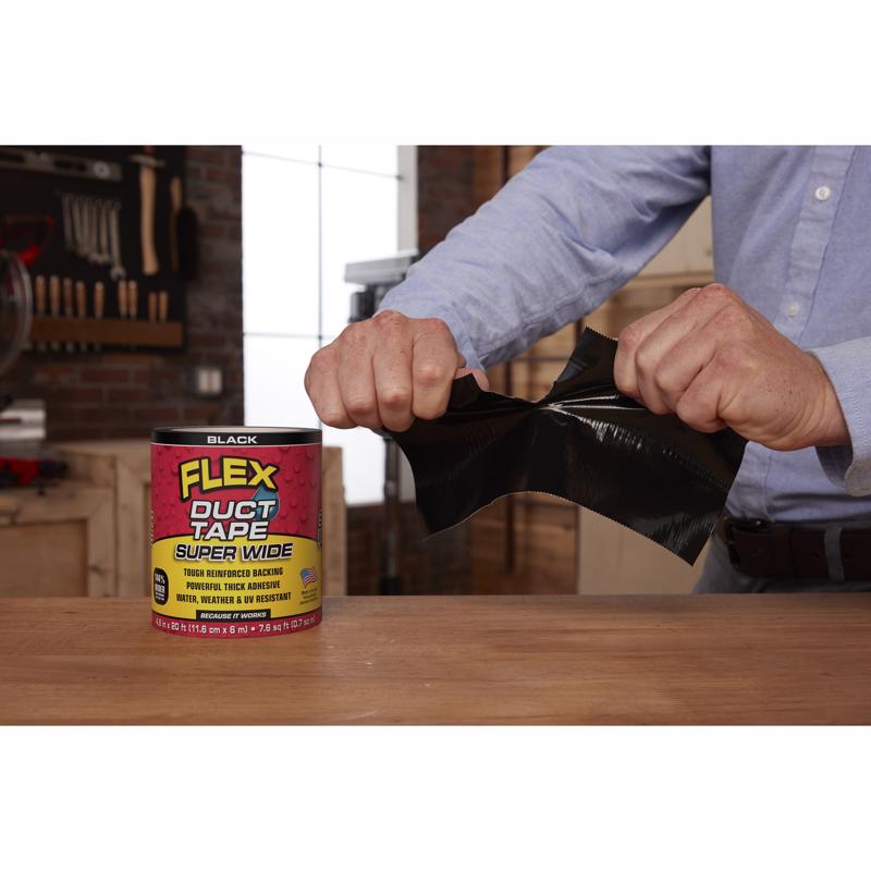 Flex Seal Family of Products Flex Super Wide Duct Tape 4.6 in. W X 20 ft. L Black Duct Tape