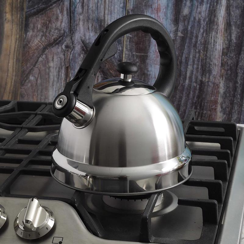 Gibson Silver Whistling Stainless Steel 2.2 qt Tea Kettle