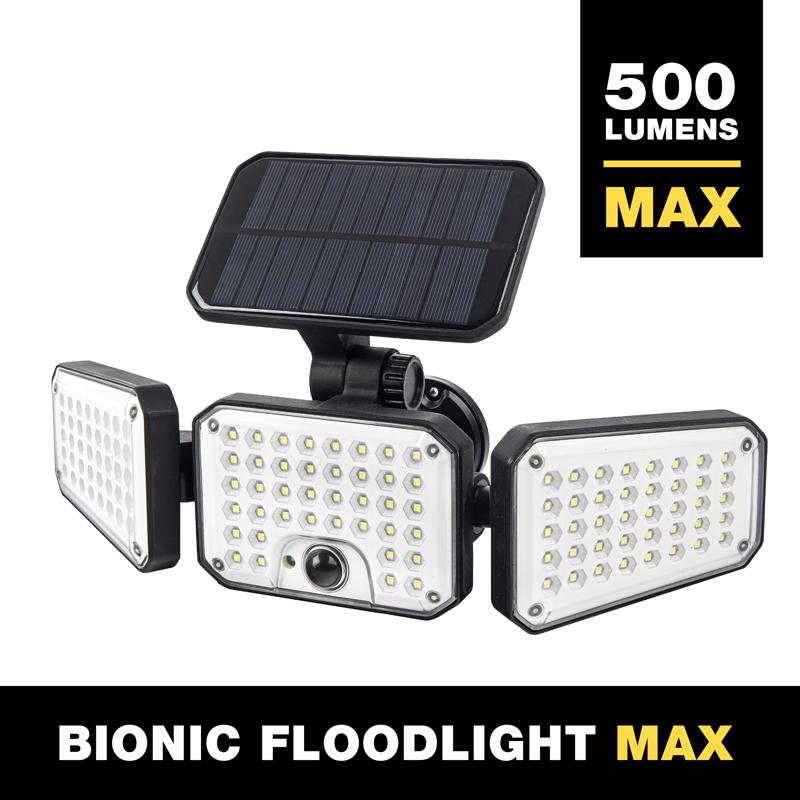 Bell & Howell Bionic Motion-Sensing Solar Powered LED Black Floodlight