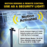Bell & Howell Bionic Motion-Sensing Solar Powered LED Black Floodlight