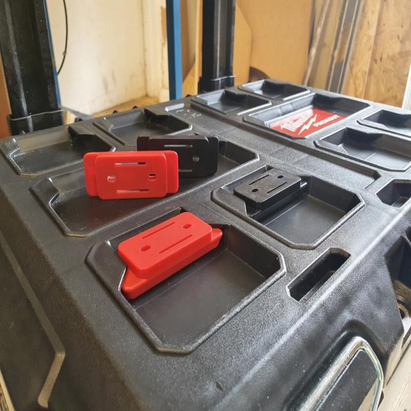StealthMounts Milwaukee Packout Red ABS Mounting Feet Tool Organizer 8 pk