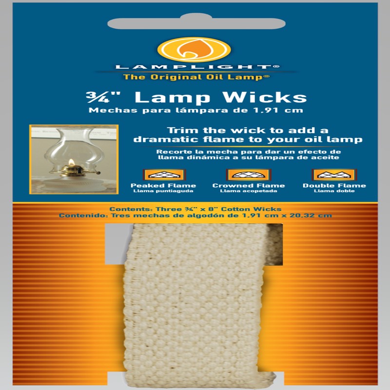 Lamplight Farms 3/4 in. X 8 in. L Flat Wick Shape Cotton Lamp Wick 3 pk