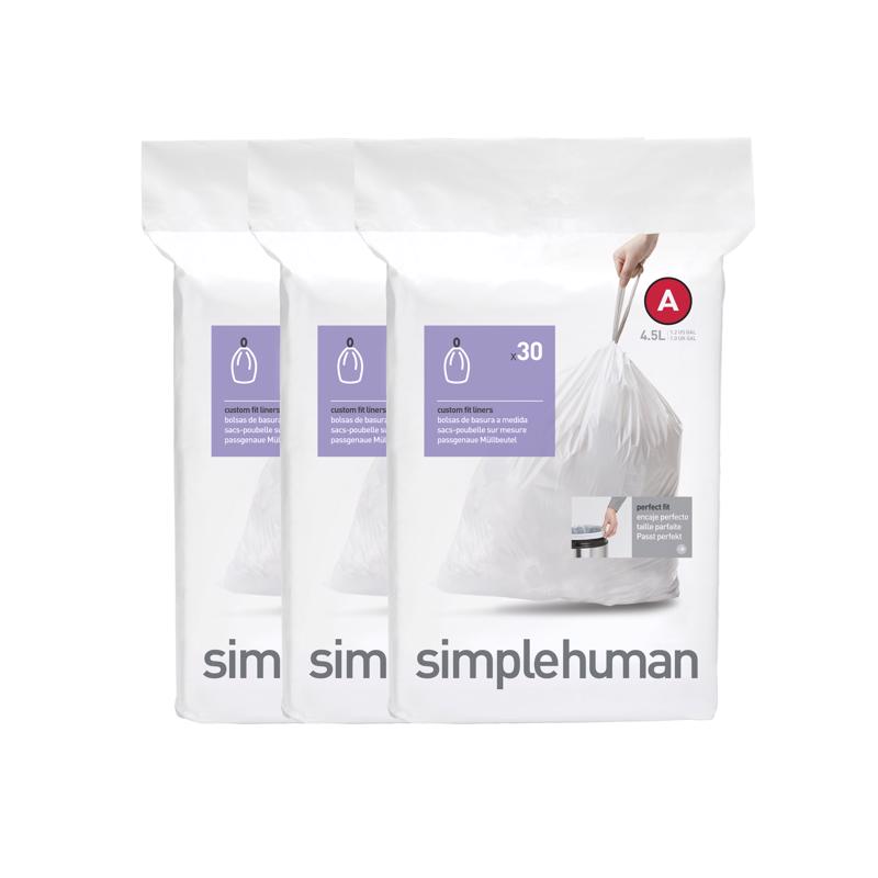 TRASH CAN LNRS WHT 90PK