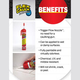 Flex Seal Family of Products Flex Caulk Clear Polymer Advanced Hybrid Polymer Caulk 6.6 fl. oz.