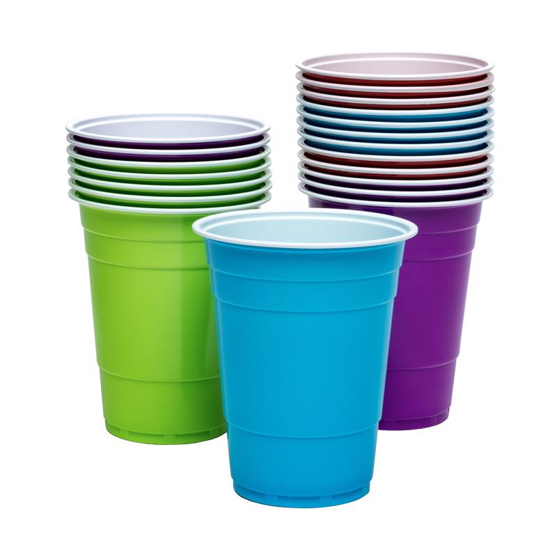 CUP PLSTC ASST 16OZ 20PC