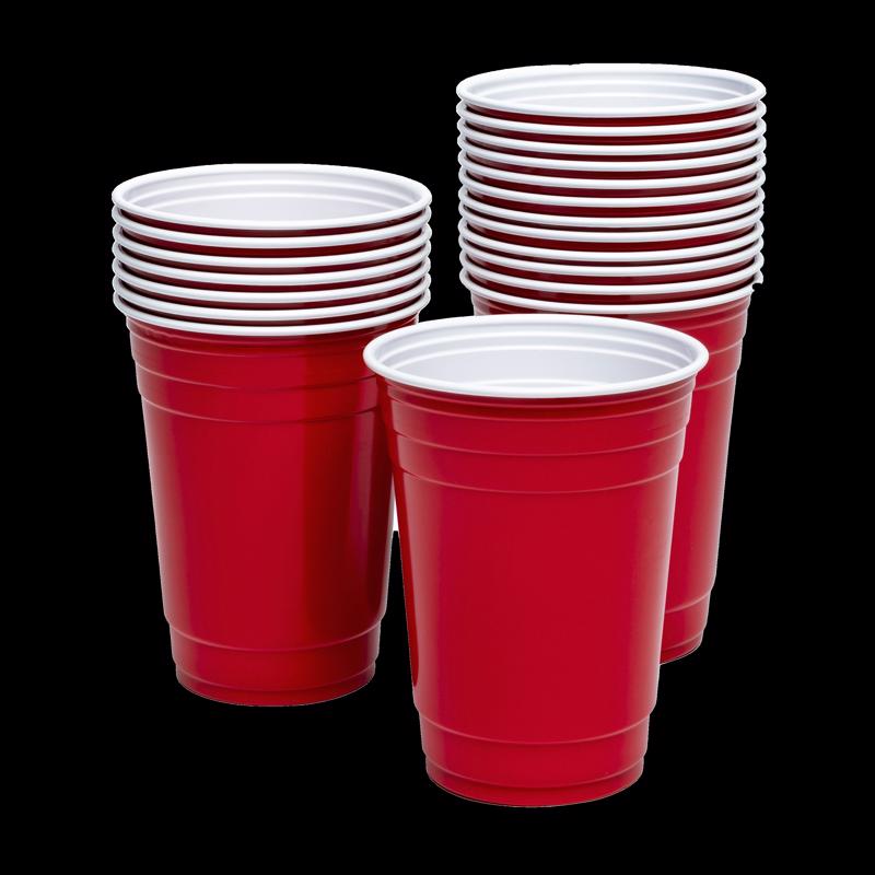 CUP PLASTC RED 18OZ 20PC
