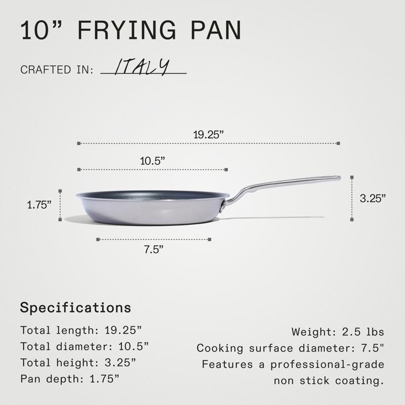 Made In Stainless Steel Fry Pan 10 in. Black/Silver