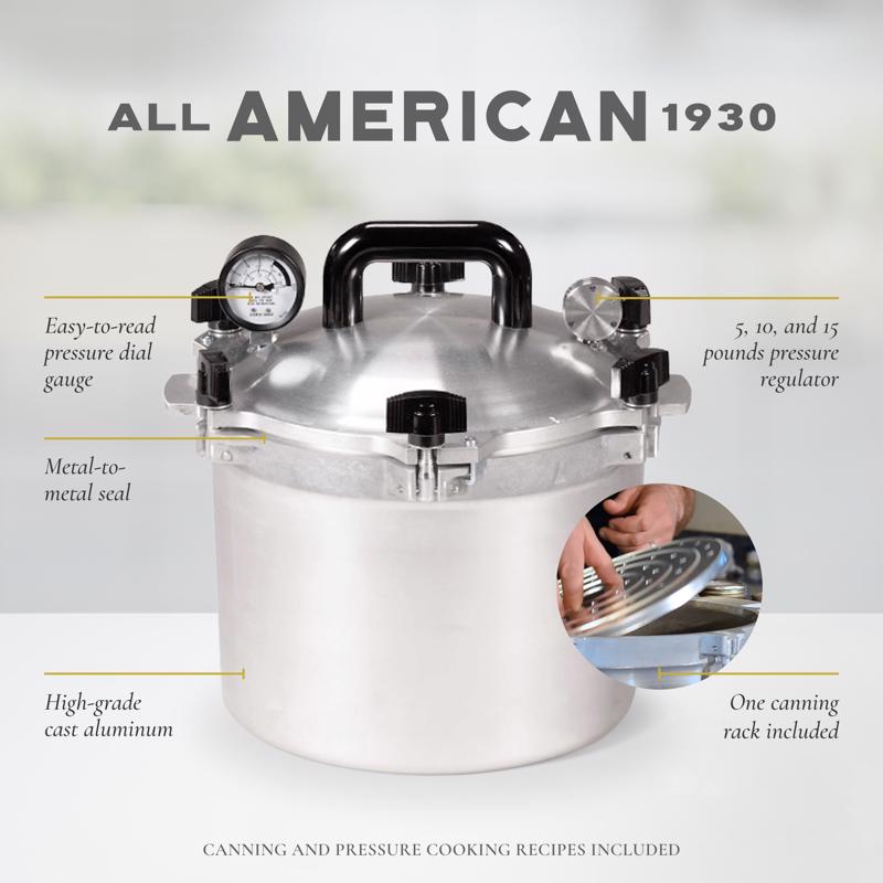 All American Aluminum Pressure Canner 10 qt Silver