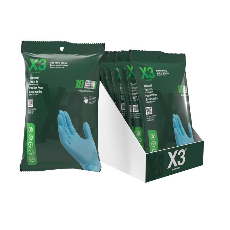 DSPSBL GLV NTRL BLU 10PK