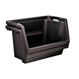 Starplast Black Storage Bin 14.4 in. H X 15.6 in. W X 28 in. D Stackable