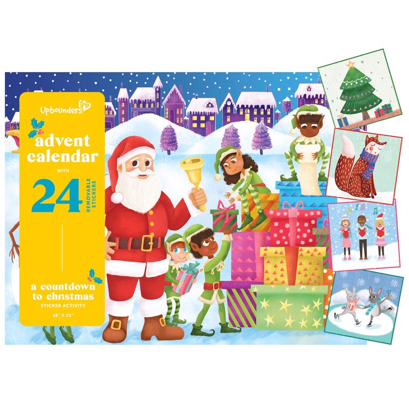 Upbounders Light Skinned Santa Advent Sticker Calendar