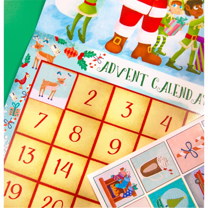 Upbounders Light Skinned Santa Advent Sticker Calendar