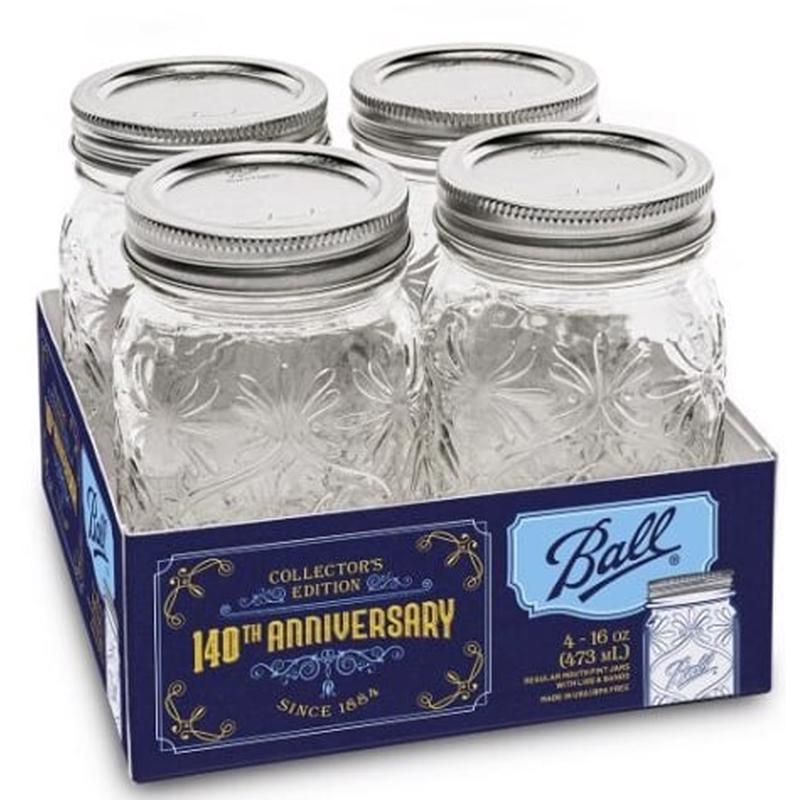 Ball 140th Anniversary Regular Mouth Commemorative Jar 1 pt 12 pk