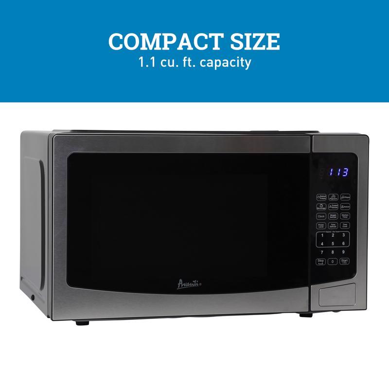 Avanti 1.1 cu ft Black/Silver Microwave 1000 W
