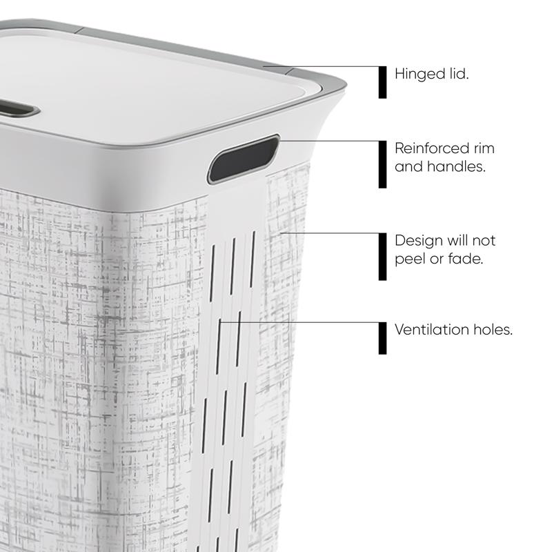 Curver White Resin Laundry Hamper