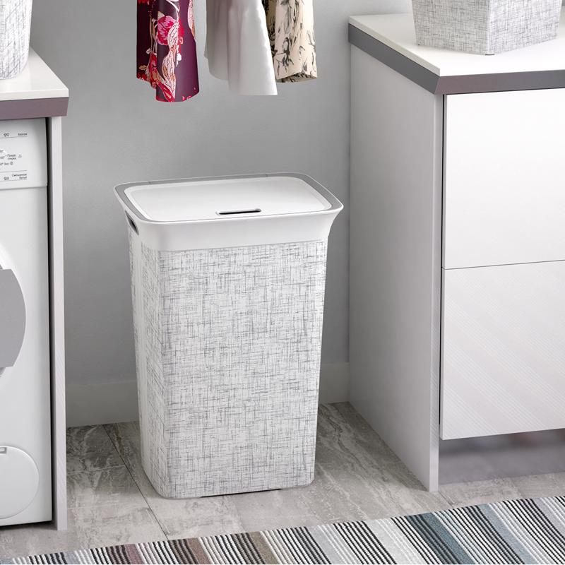 Curver White Resin Laundry Hamper