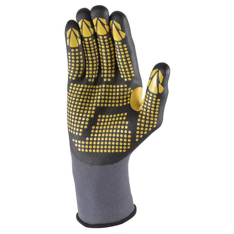 Wells Lamont Men's Indoor/Outdoor Gripper Grip Gloves Gray/Yellow XL 1 pair