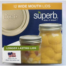 Superb Wide Mouth Canning Lid 12 pk