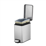 EKO Stella 2.6 gal Silver Stainless Steel Step Pedal Trash Can