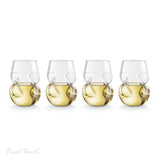Final Touch 9 oz Clear Glass Conundrum White Wine Glass Set