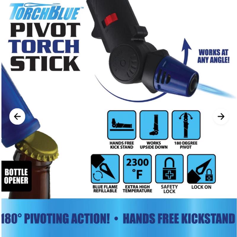 Torch Blue Blue Pivot Torch Stick Disposable Torch Lighter 12 oz 1 pk