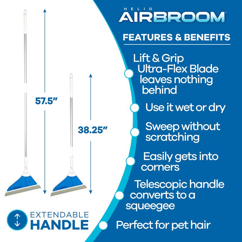 Helio AirBroom As Seen on TV 12 in. W Broom with Dustpan