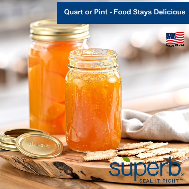 Superb Arglass Wide Mouth Canning Jar 32 oz 12 pk