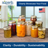 Superb Arglass Wide Mouth Canning Jar 32 oz 12 pk