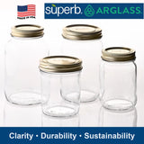 Superb Arglass Wide Mouth Canning Jar 32 oz 12 pk
