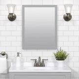 Zenna Home 25 in. H X 20 in. W Bathroom Mirror Matte Gray