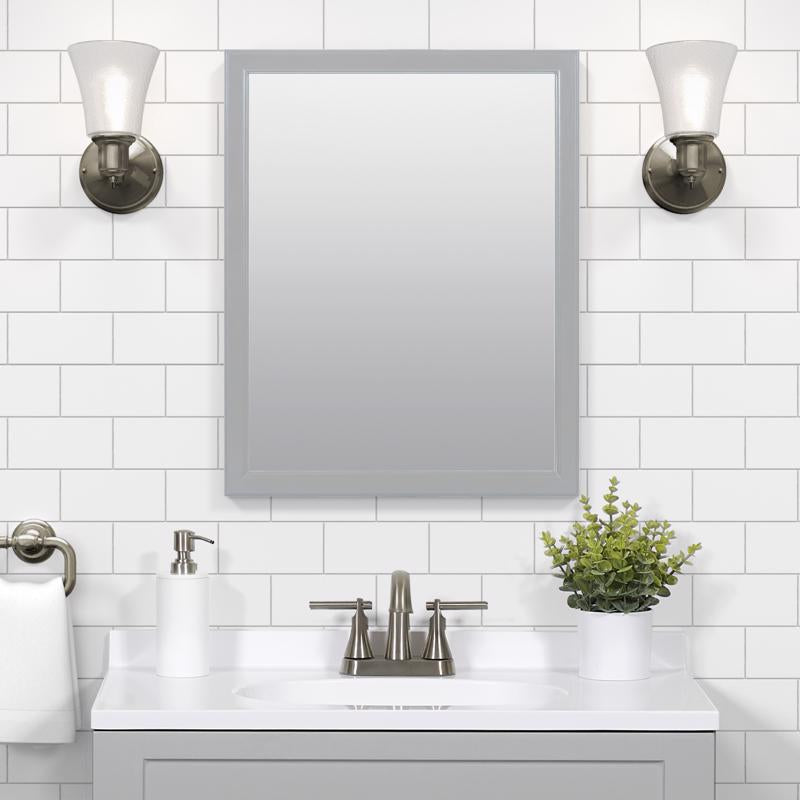 Zenna Home 25 in. H X 20 in. W Bathroom Mirror Matte Gray