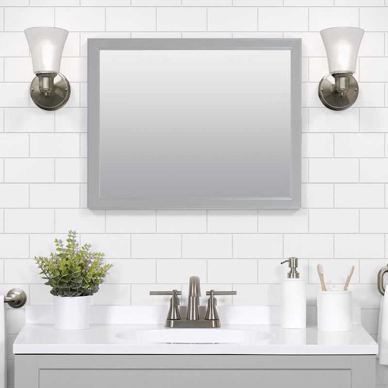 Zenna Home 25 in. H X 20 in. W Bathroom Mirror Matte Gray
