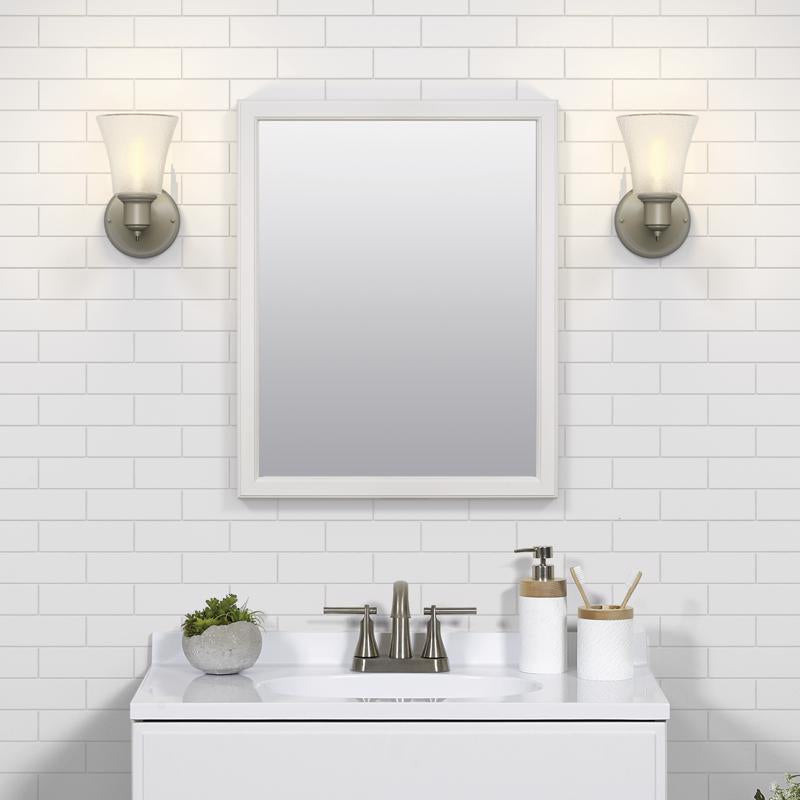 Zenna Home 25 in. H X 20 in. W Bathroom Mirror Matte White