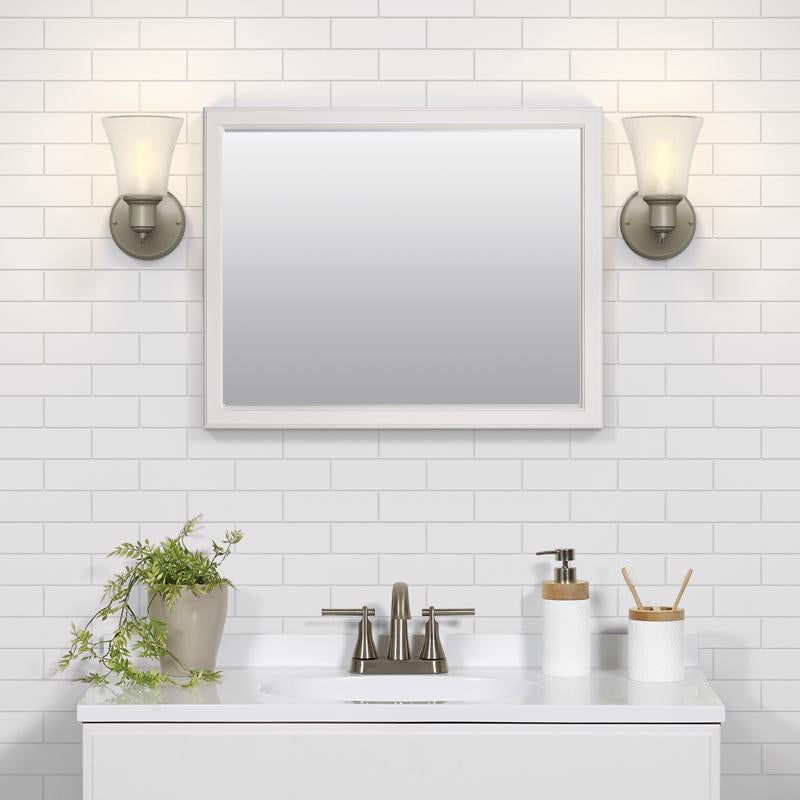 Zenna Home 25 in. H X 20 in. W Bathroom Mirror Matte White