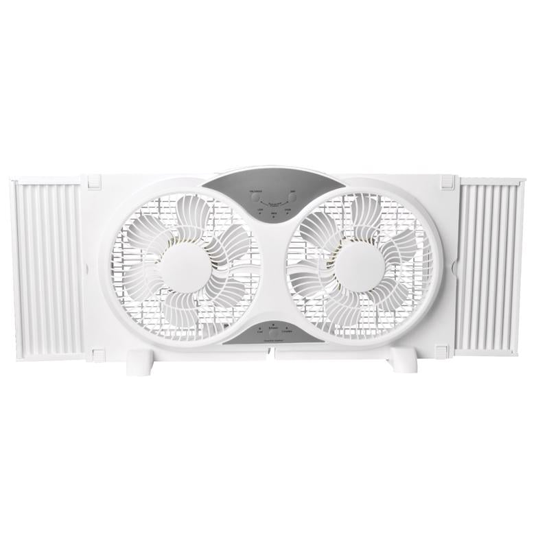 TWN WNDW FN ELCTR WHT 9"