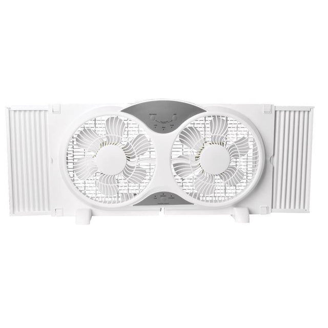 TWN WNDW FN ELCTR WHT 9"