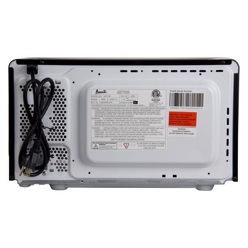 Avanti 0.7 cu ft Black Microwave 700 W