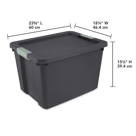 Sterilite 20 gal Gray Latch Storage Box 15.5 in. H X 23.62 in. W X 18.25 in. D Stackable