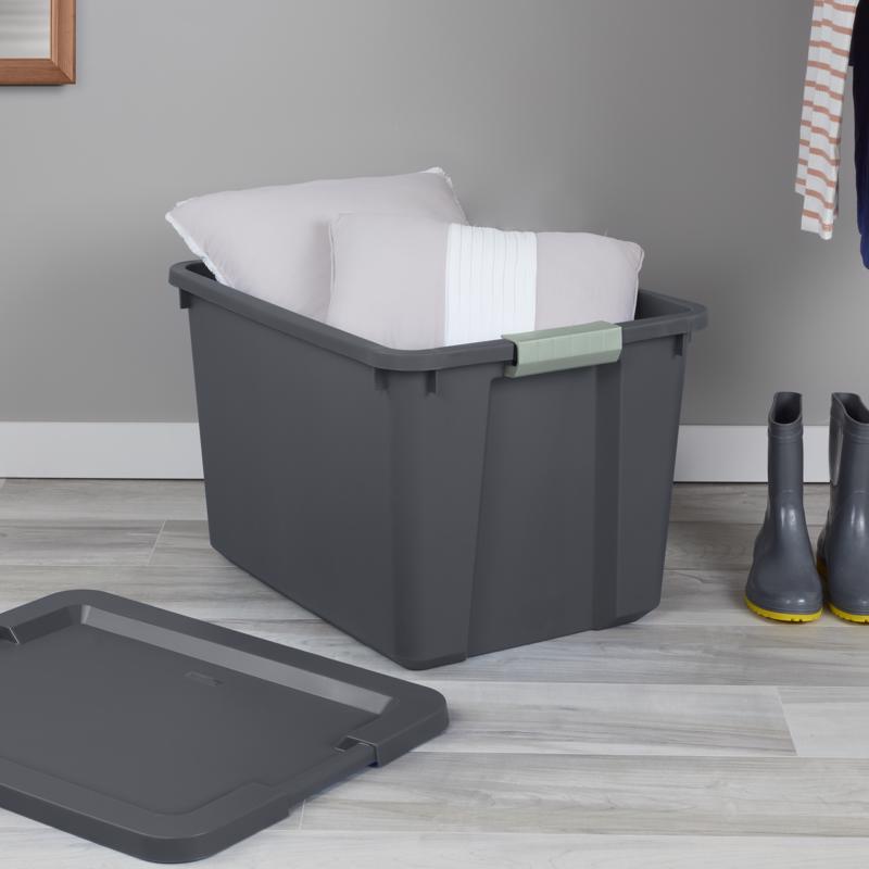 Sterilite 20 gal Gray Latch Storage Box 15.5 in. H X 23.62 in. W X 18.25 in. D Stackable