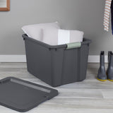 Sterilite 20 gal Gray Latch Storage Box 15.5 in. H X 23.62 in. W X 18.25 in. D Stackable
