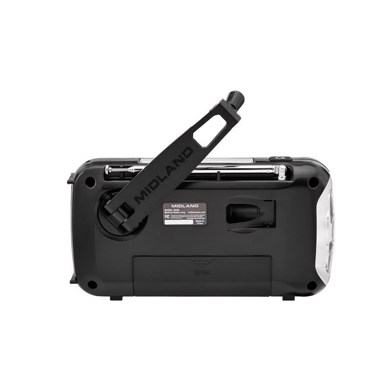 Midland Black/Red Weather Alert Radio Strobe Light Digital Key Wind