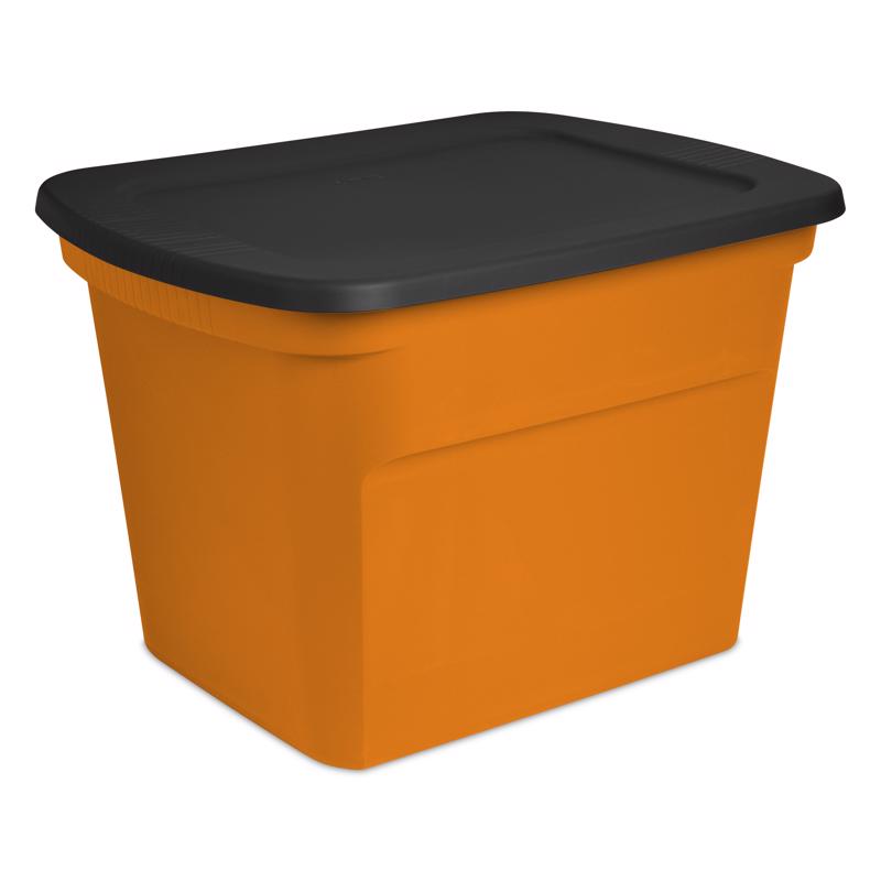 Sterilite 18 gal Orange Storage Tote 16.12 in. H X 23.5 in. W X 18.37 in. D Stackable